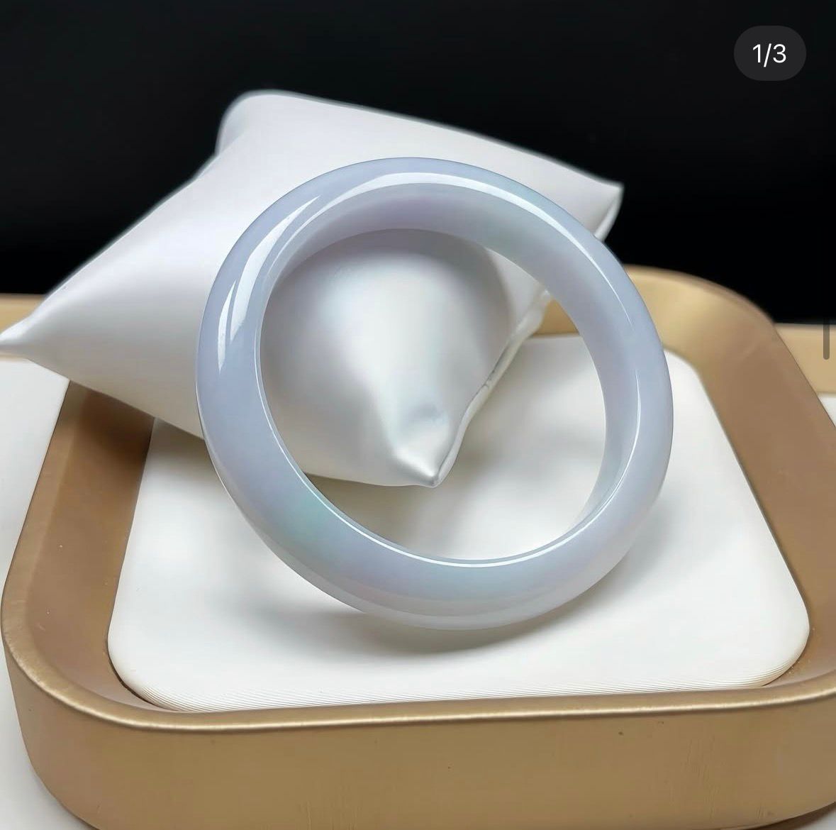 55.5mm 粉紫飄翠色翡翠福鐲