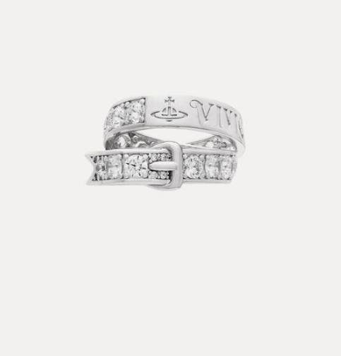 0805💯V W Anillo Belt Ring 腰帶戒指 925銀 連專櫃禮盒 9月中