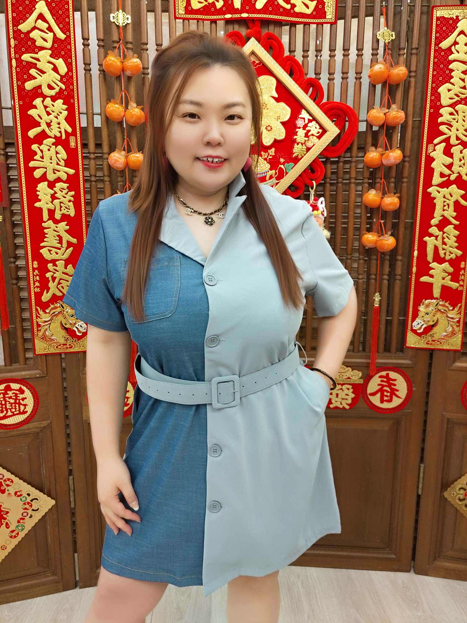 DBD15 TW#3373 不规则腰带连衣裙