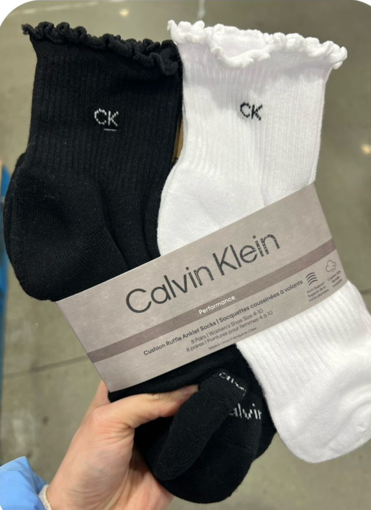 加拿大直送預訂 Calvin Klein 新款荷葉邊女裝襪 1 set 8 對全棉
