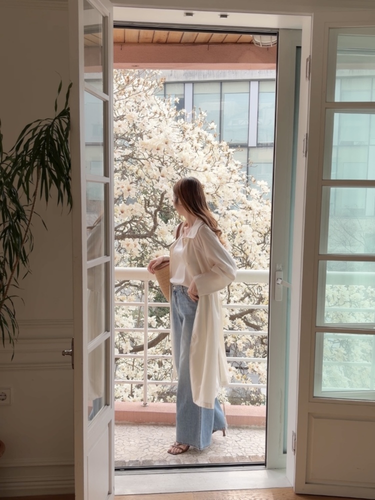 [薄!] Faded Wash Wide Leg Jeans