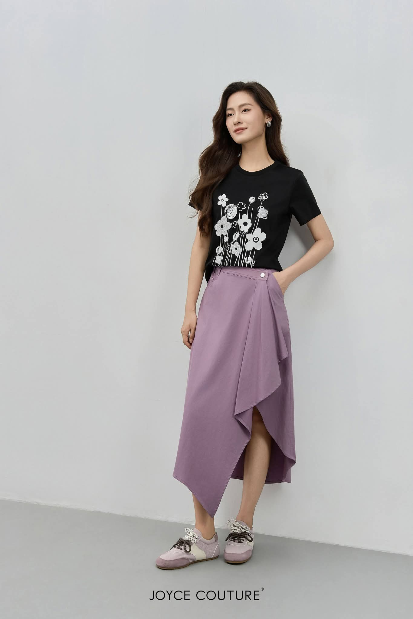 不对称按扣半裙 S0146