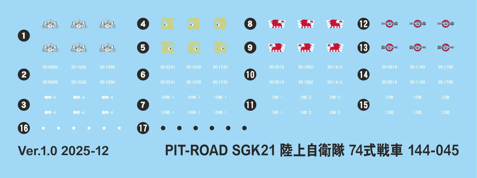 1/144 JGSDF Type 74 Main Battle Tank (x3)
