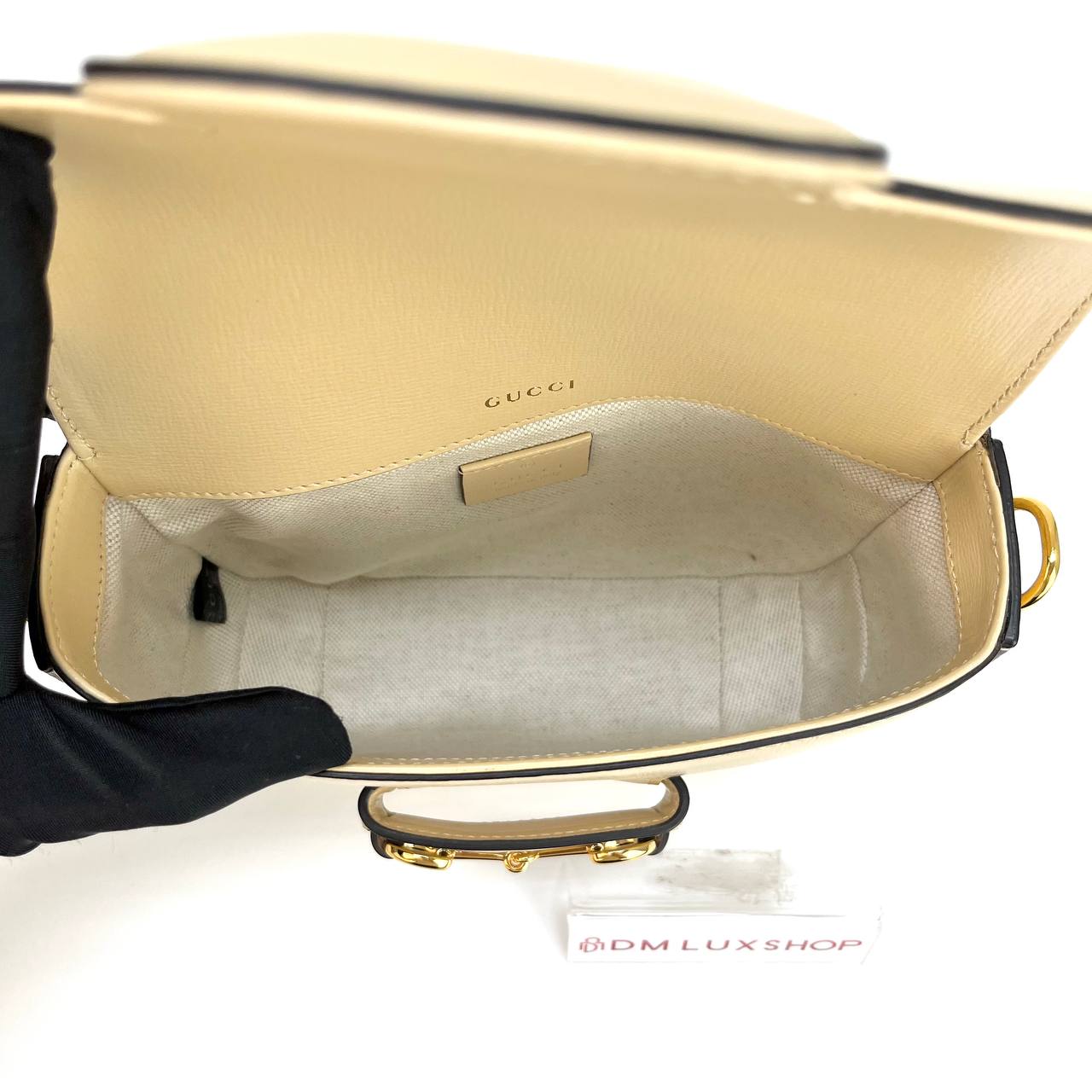 Gucci Beige Horsebit 1955 Small GHW