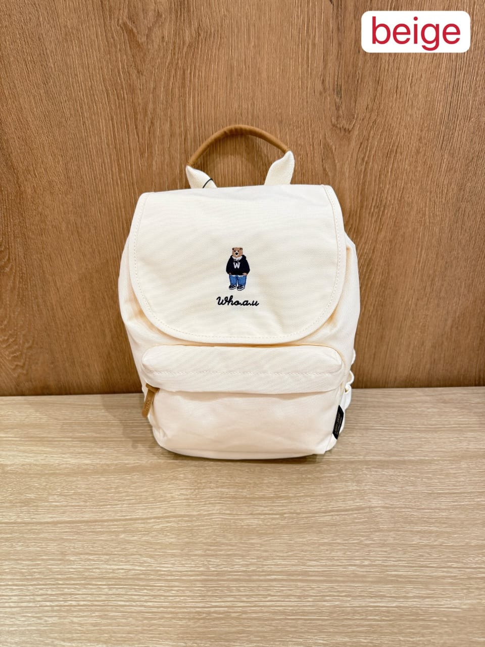 WHB28 WHO.A.U: Steve Embroidered Bear Mini Backpack