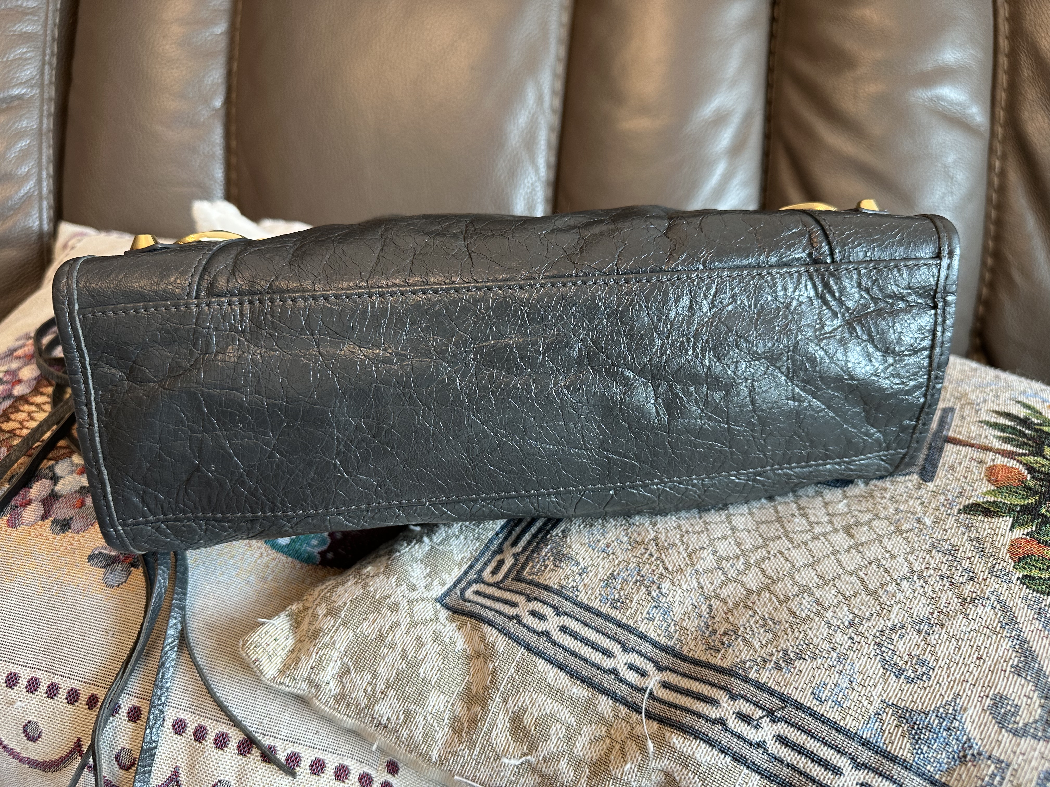 balenciaga dark grey city ghw 