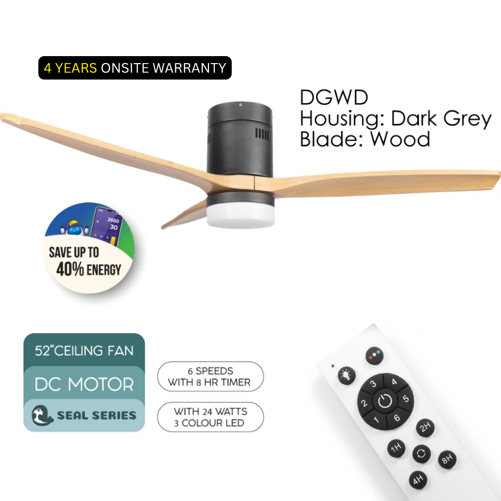 iFan 52in DC Motor Ceiling Fan 6 Speed Selection (IF8352) RU