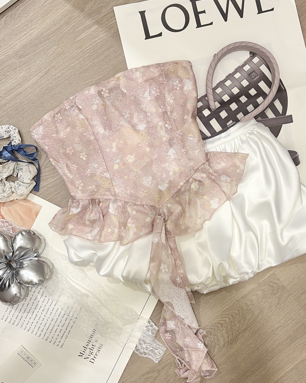 TP307冰纱粉碎花抹胸