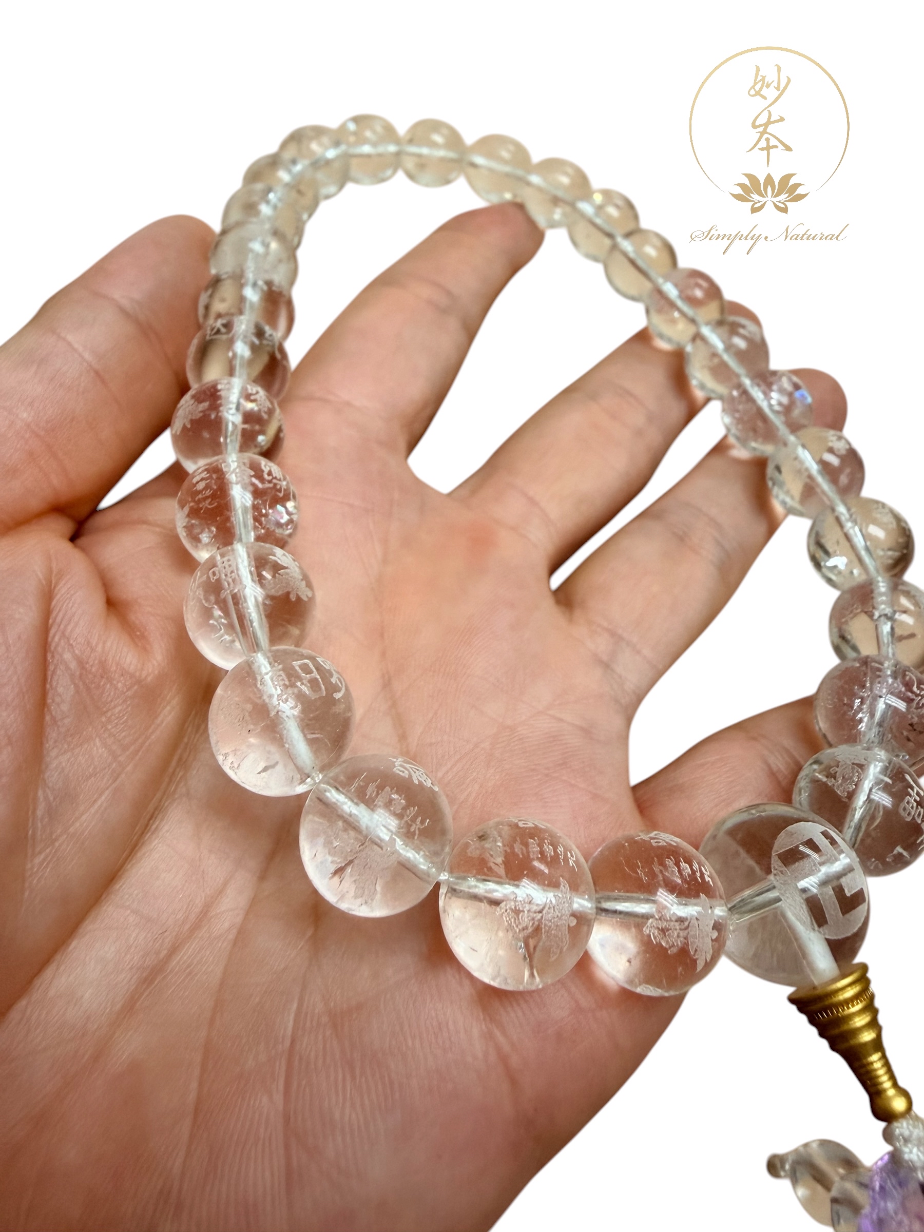 12mm 27粒千手觀音心咒持珠（實繩+蓮花）