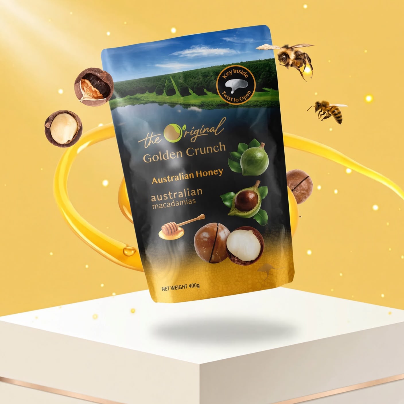Macadamias Australia-澳洲蜂蜜黃金脆粒夏威夷果 400克