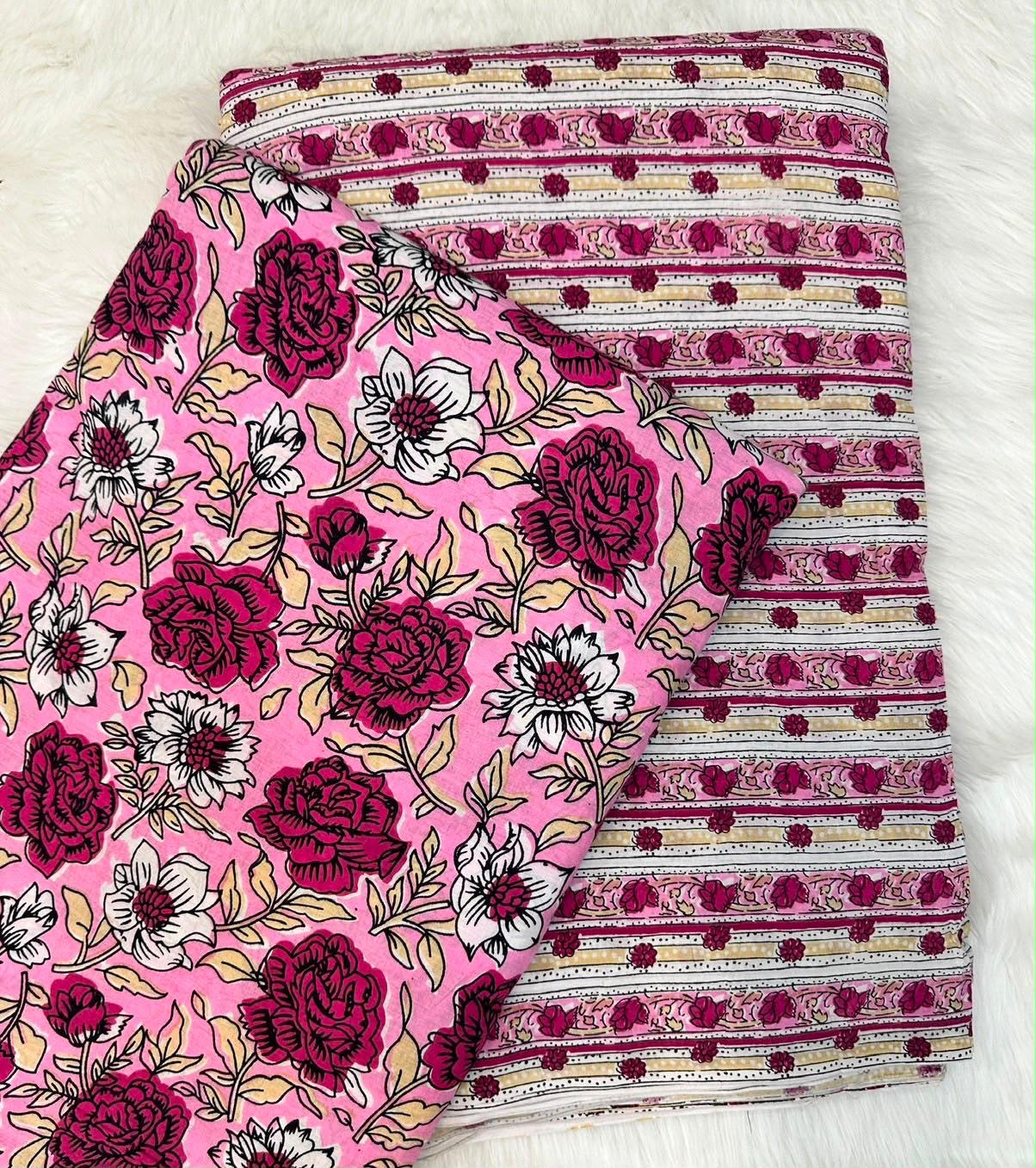 SSD006 White x Pink Flower 3-Layer Skirt 37"