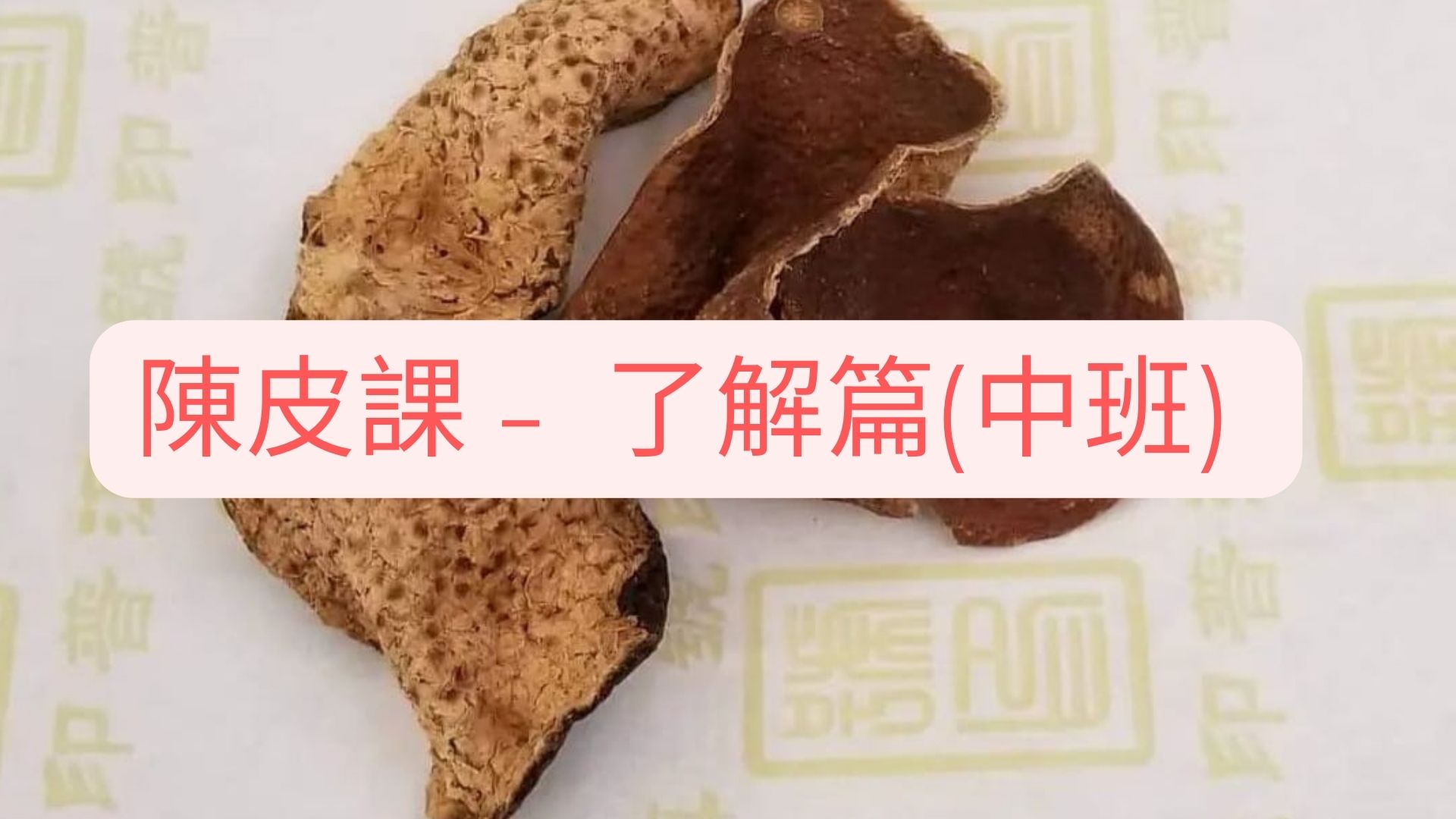 一天課 - 陳皮 (中班) 了解篇 - 陳皮進階：解鎖陳皮的養生密碼 - 4人成班
