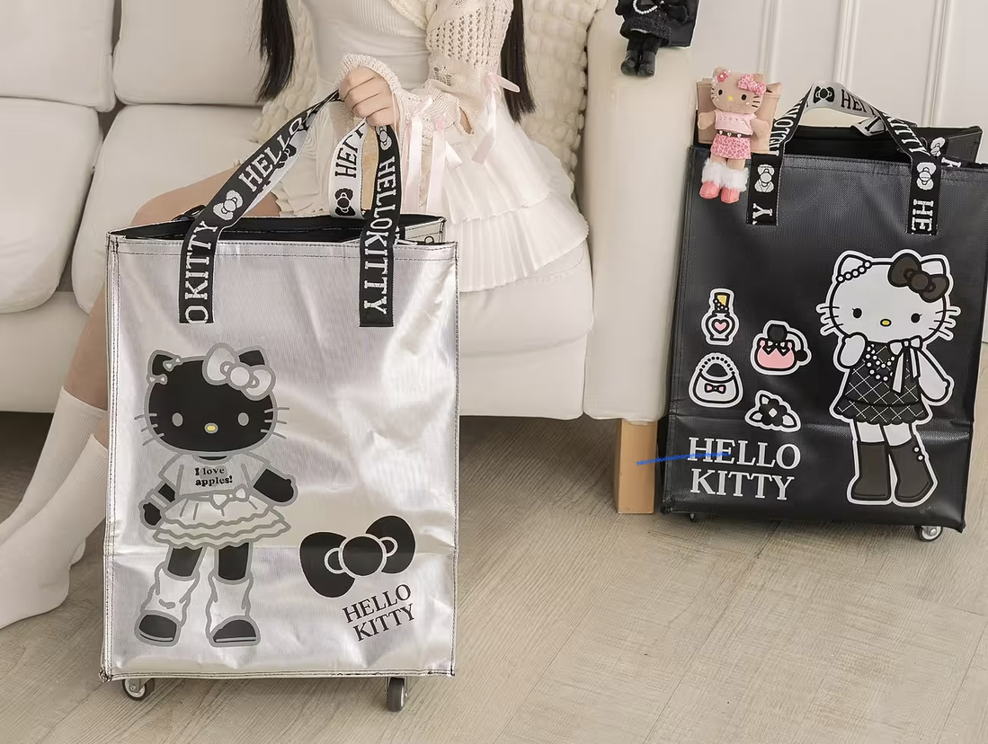 （約6月尾到貨）🇹🇼台灣超商限定 限量長腿Kitty滑輪購物車💕