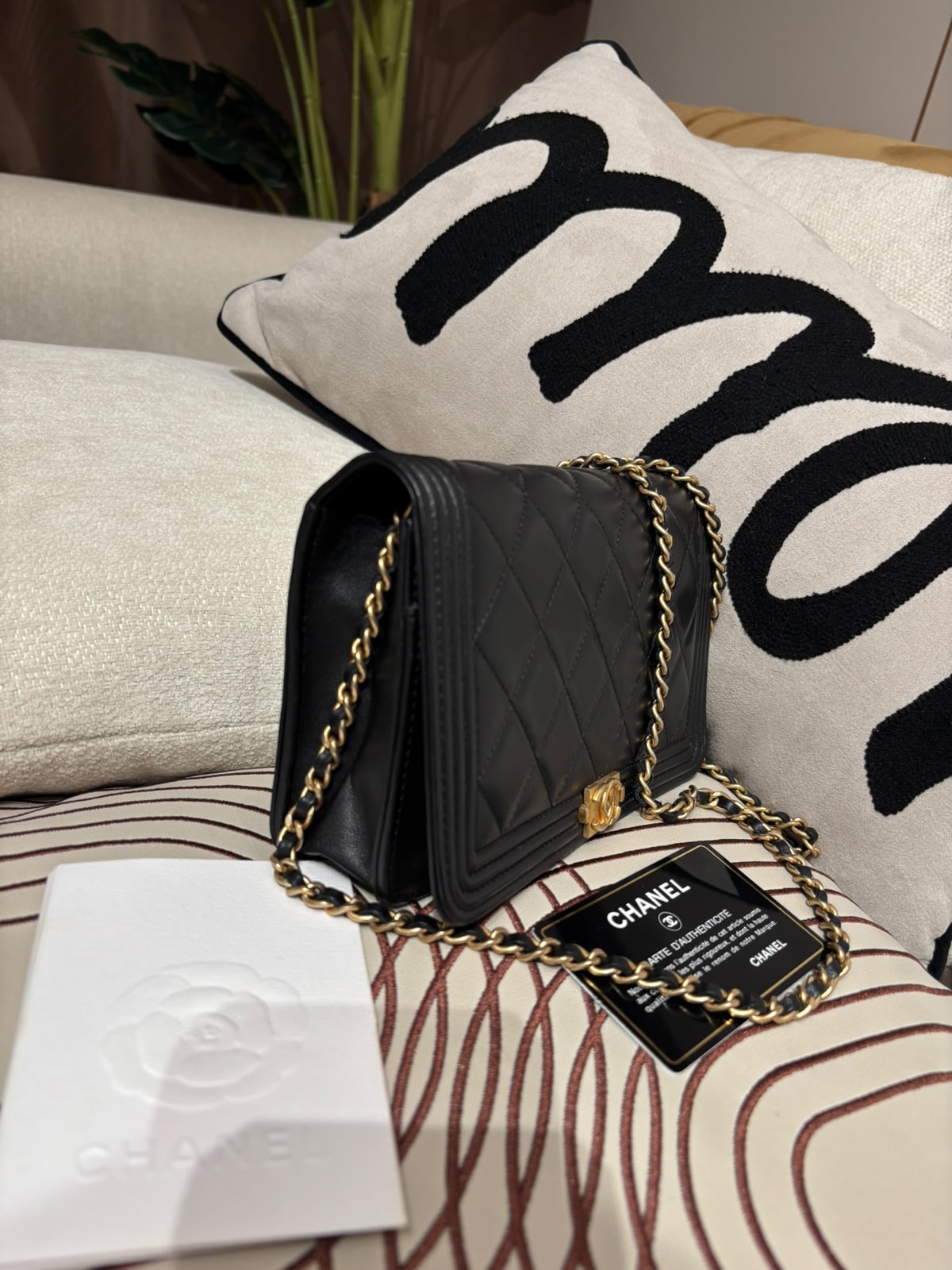 Chanel Boy Wallet On Chain woc 黑金100%Authentic, 92%New ✅26Card✅Dust bag