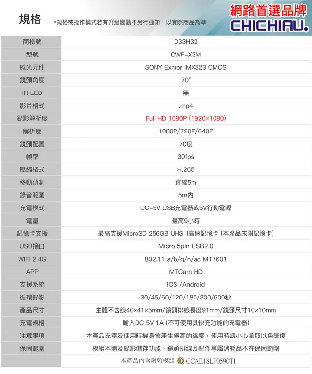 SONY感光元件 WIFI 1080P 迷你DIY微型針孔遠端網路攝影機錄影模組