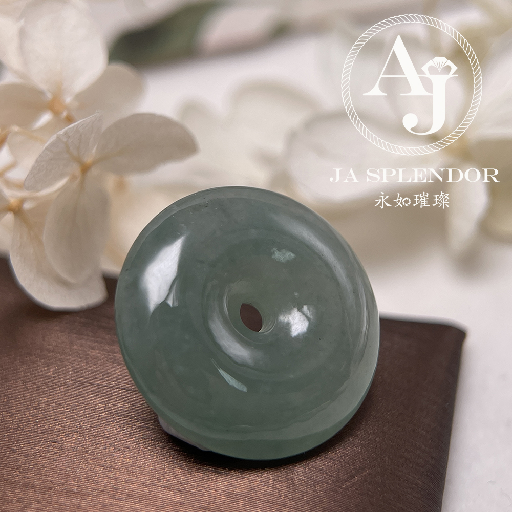 JN-180 天然翡翠A玉 高冰滿綠平安扣