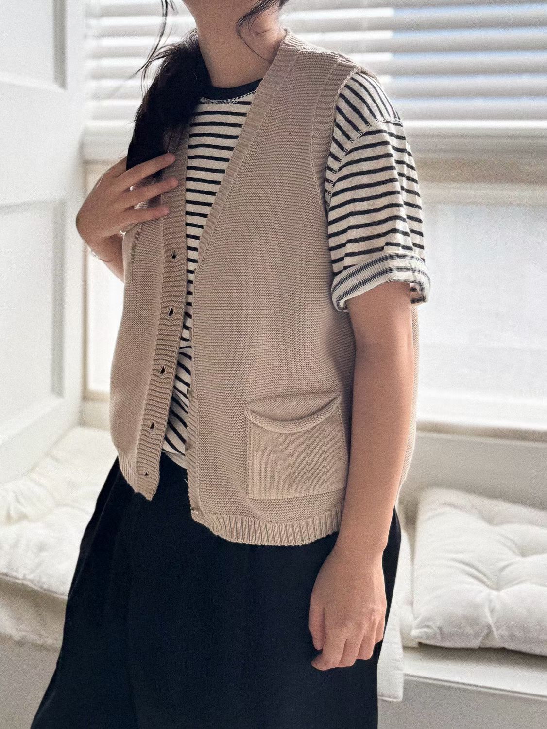 YA OS 線織袋口背心