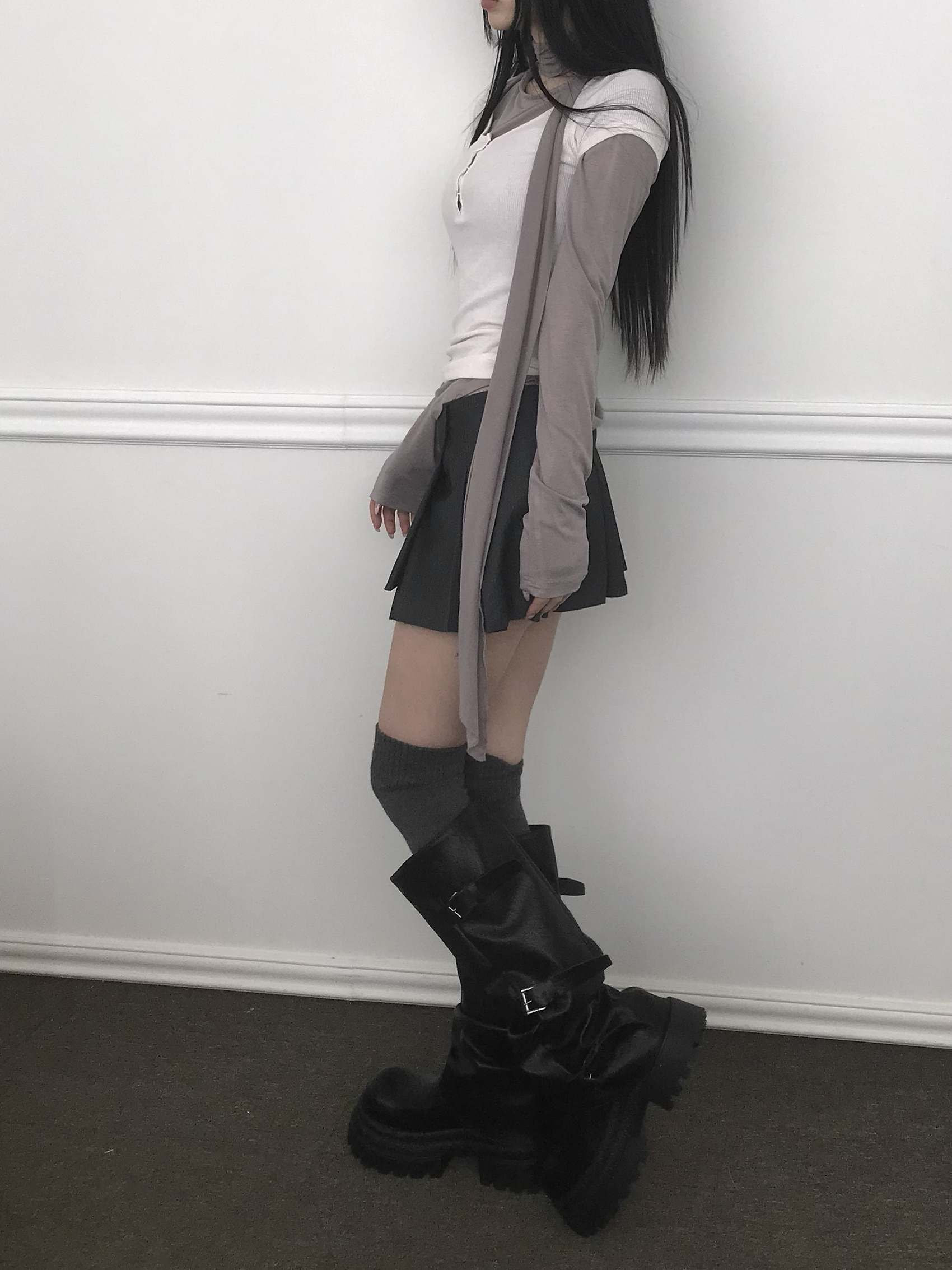 Scoop Neck Ribbed Button Short Sleeve