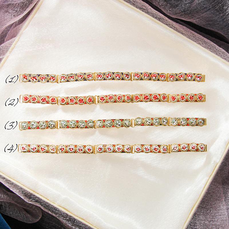 Vintage New Old Stock Mosaic Link Bracelet -Trio Pastel Zone (FA219~FA223)