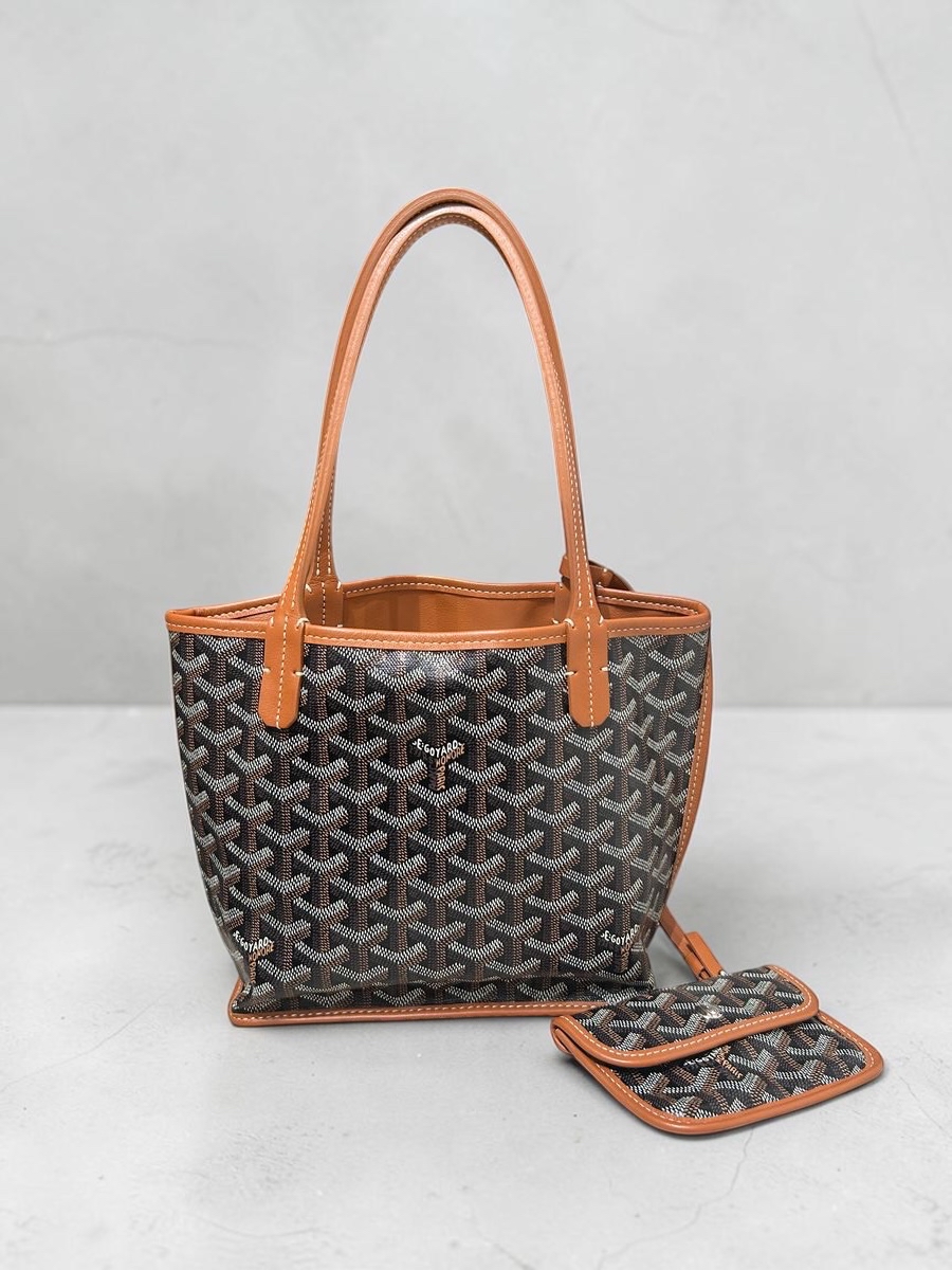 Goyard Anjou Mini Tote Bag Tan 100%Authentic, 98%New ✅Dust bag✅Pouch