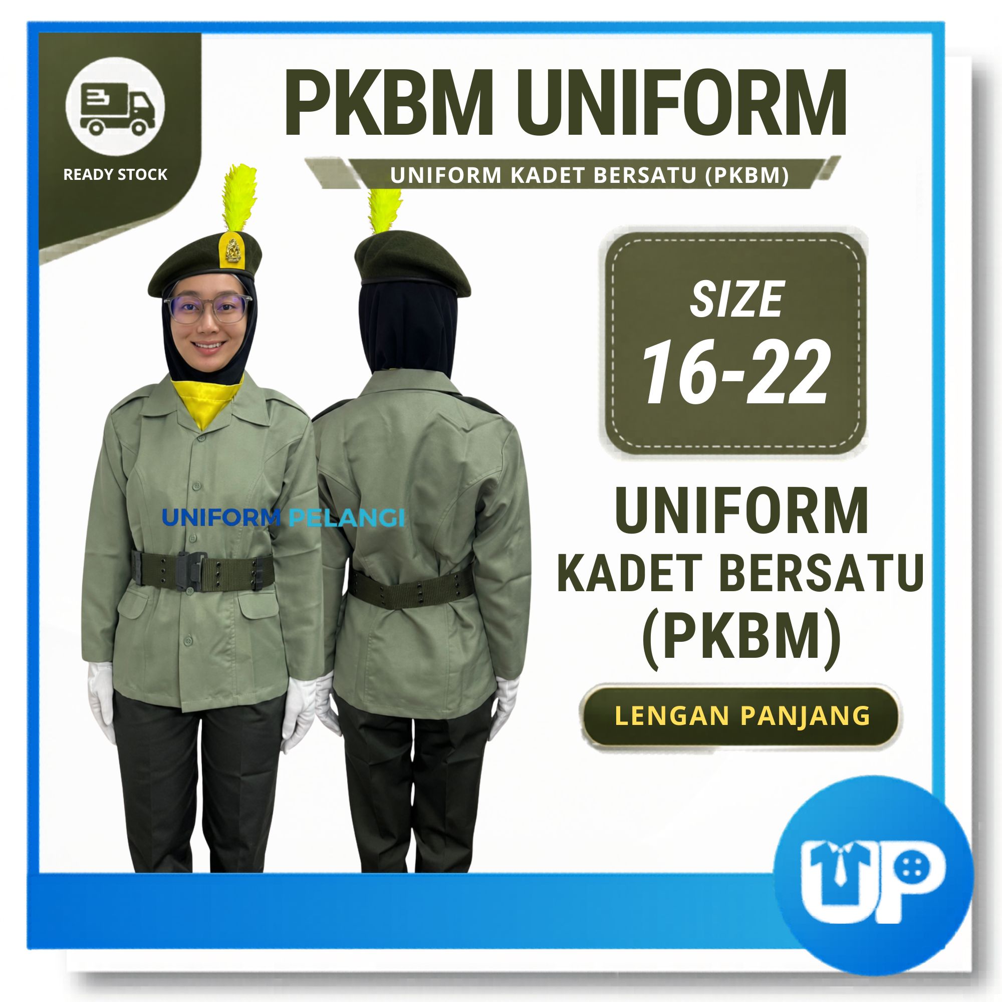Uniform Kadet Bersatu PKBM Lengan Panjang Kemeja Pakaian Seragam Uniform Kokurikulum
