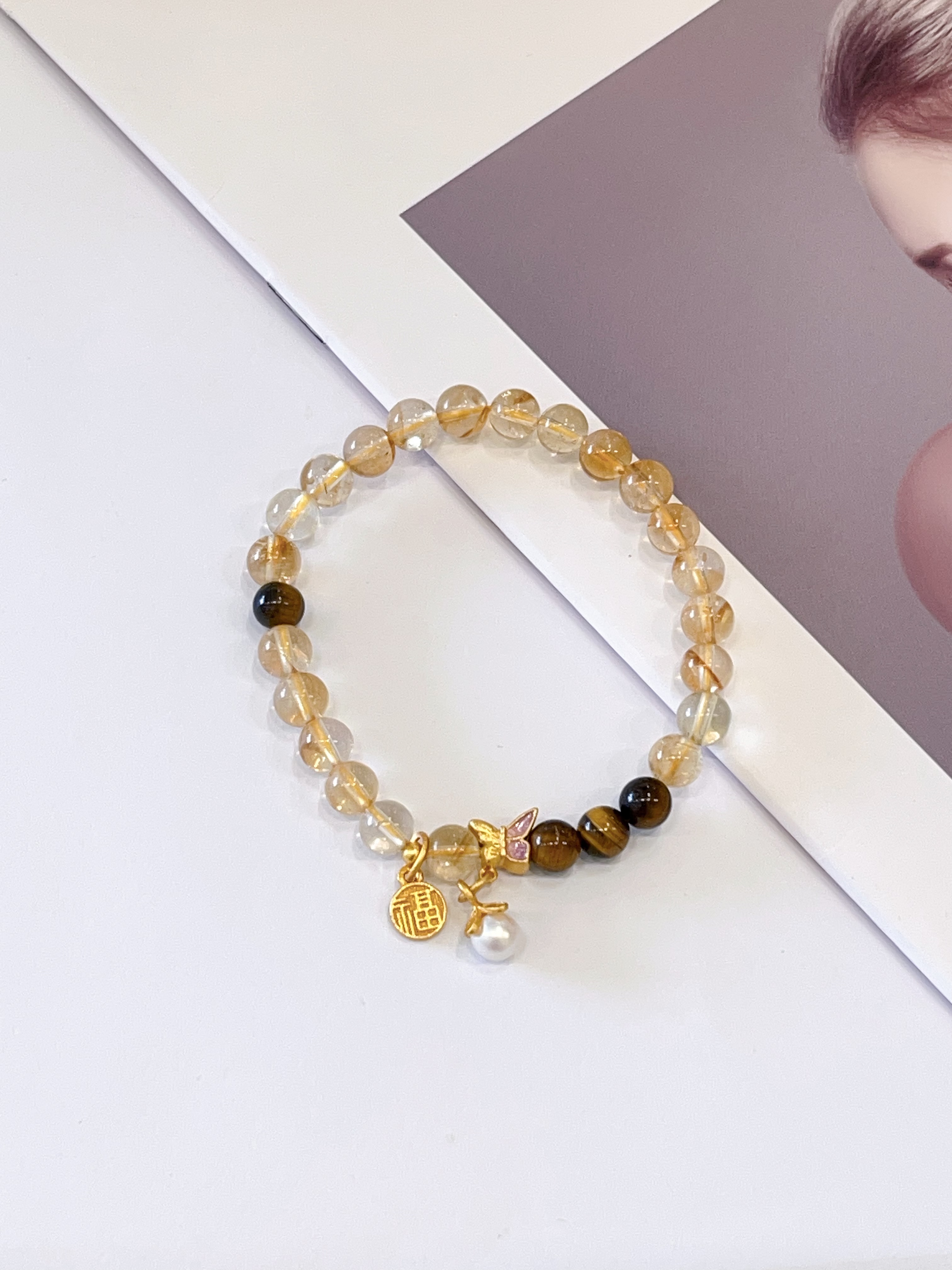💛 黄塔晶 × 黄虎眼手串 Citrine & Tiger Eye | 6mm