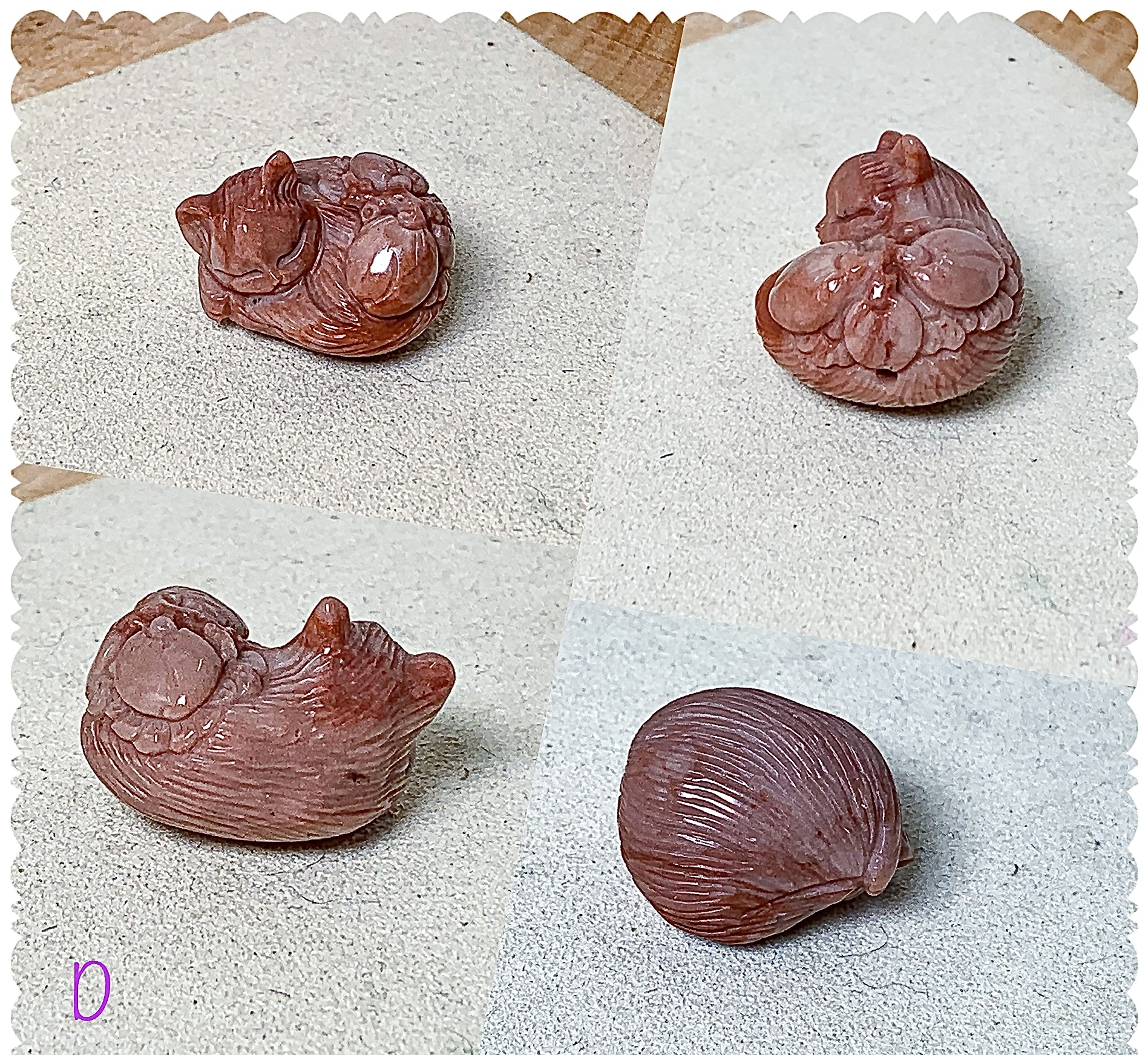 阿拉善精工雕刻睡貓