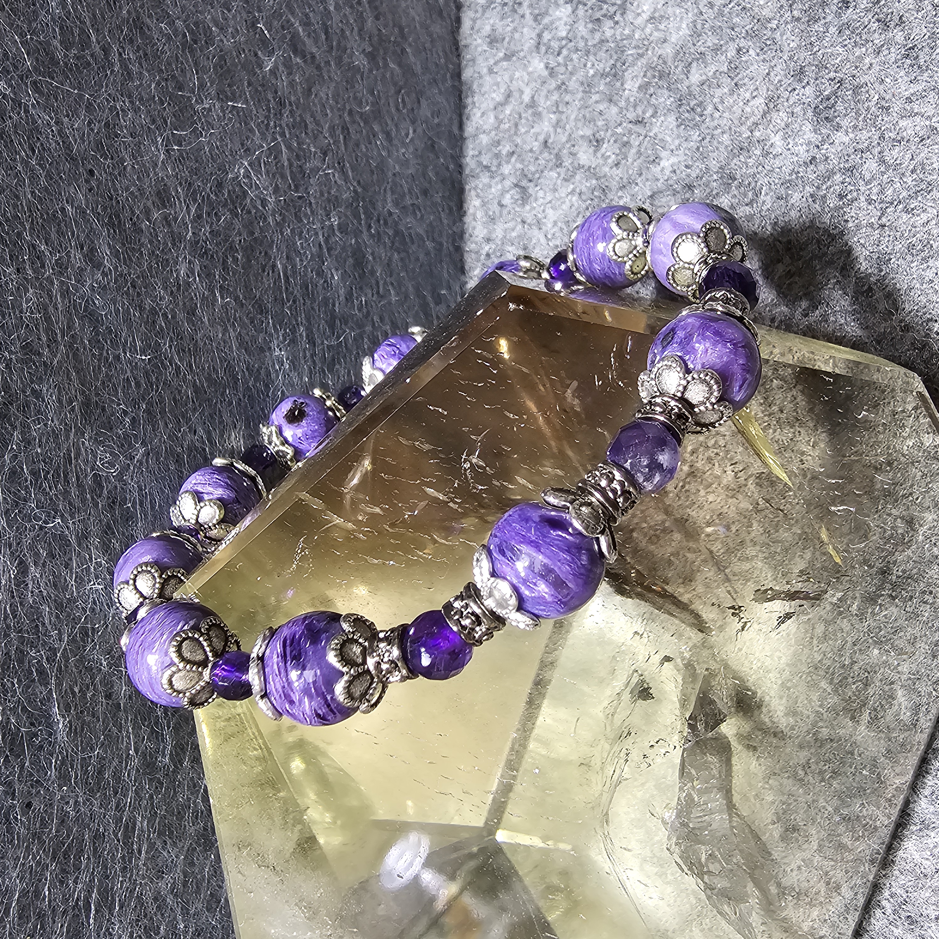 紫龍晶紫水晶藏銀手鏈