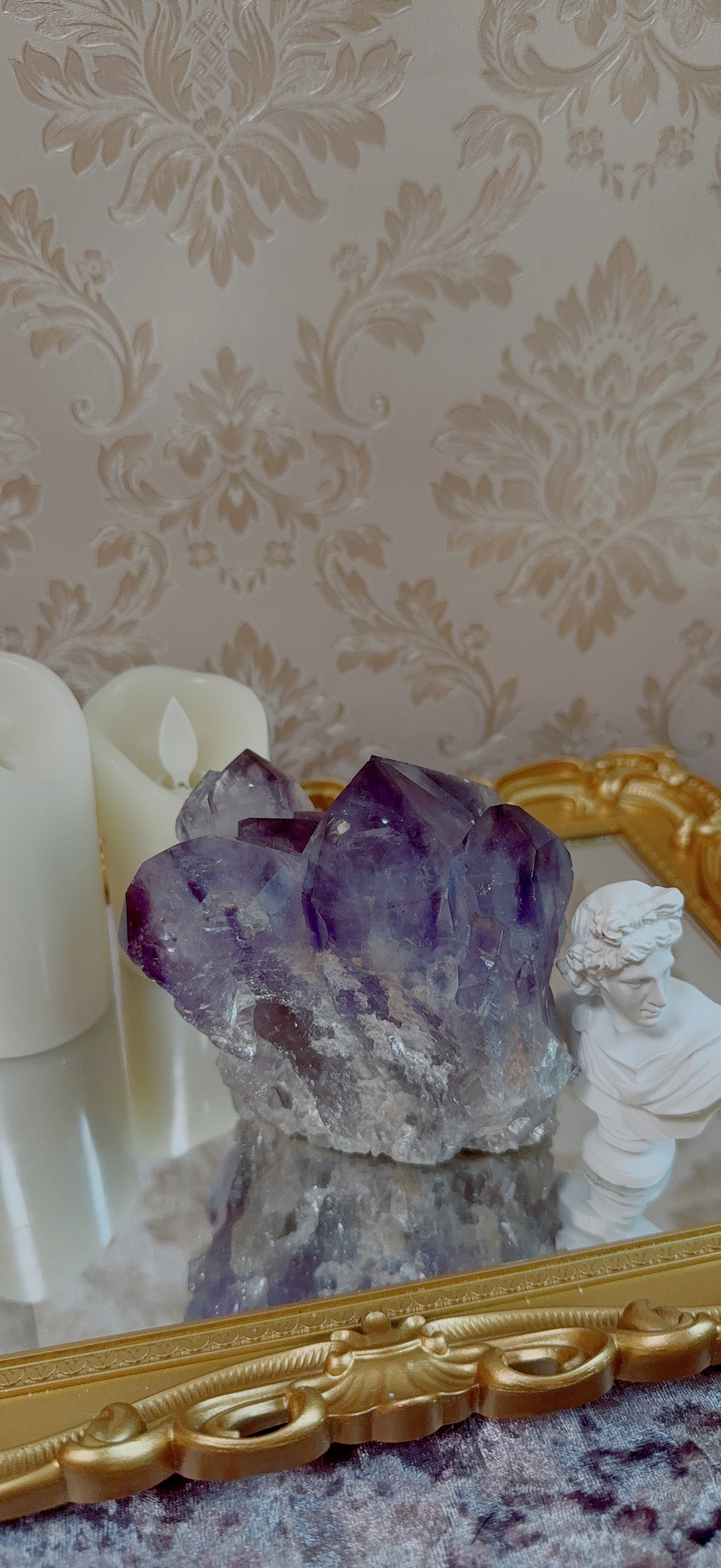 巴西教堂風紫幻影水晶簇