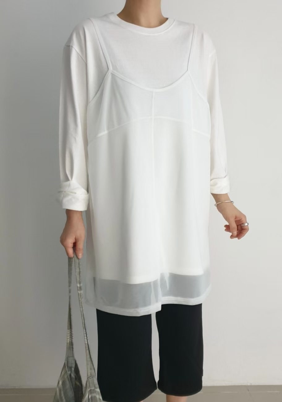 221517 雪紡吊帶tee