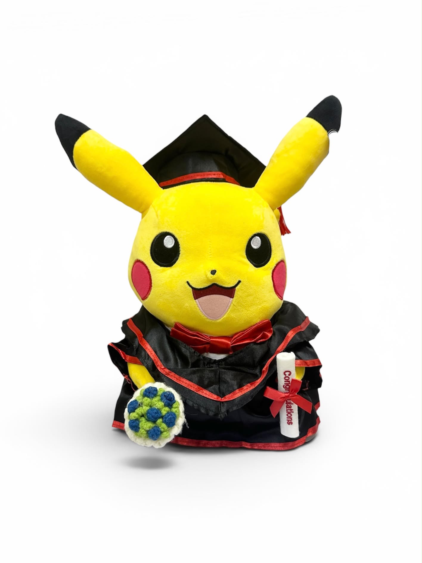 正版Pokemon 皮卡超 畢業公仔 32cm Graduation Plush Gift 畢業禮物 Pikachu Graduation 皮卡丘畢業公仔公仔花束配搭 Vbuy