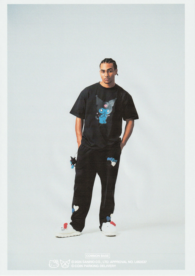 COIN PARKING DELIVERY × SANRIO CHARACTERS PRINT S/S TEE CPDSC-KU01 BLACK(SIZE:L-XL)