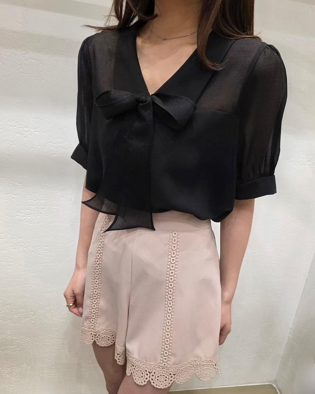 蝴蝶結雪紡Top