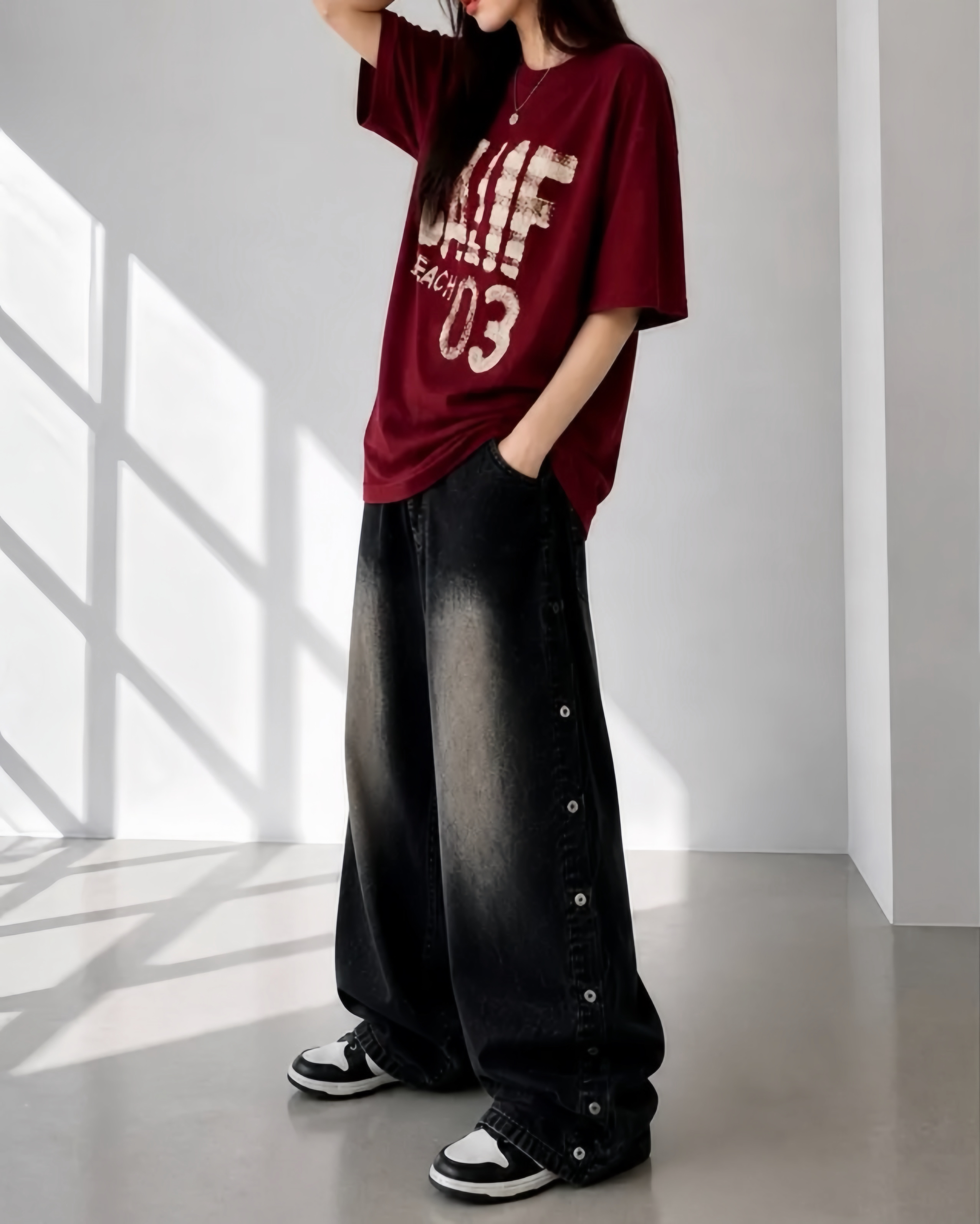 Vintage Wash Graphic Oversized Tee⁠