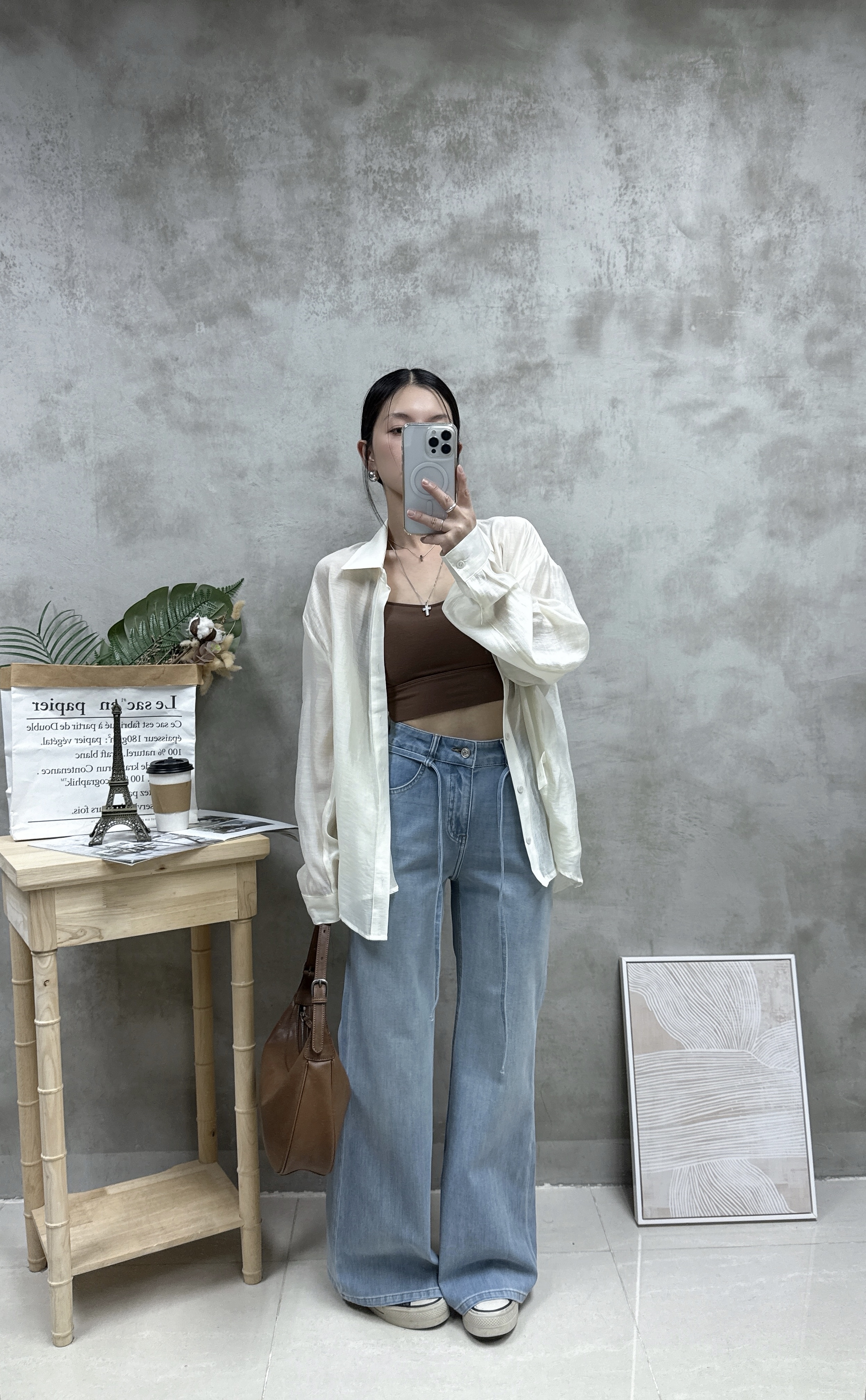 絲質側扣防曬恤衫