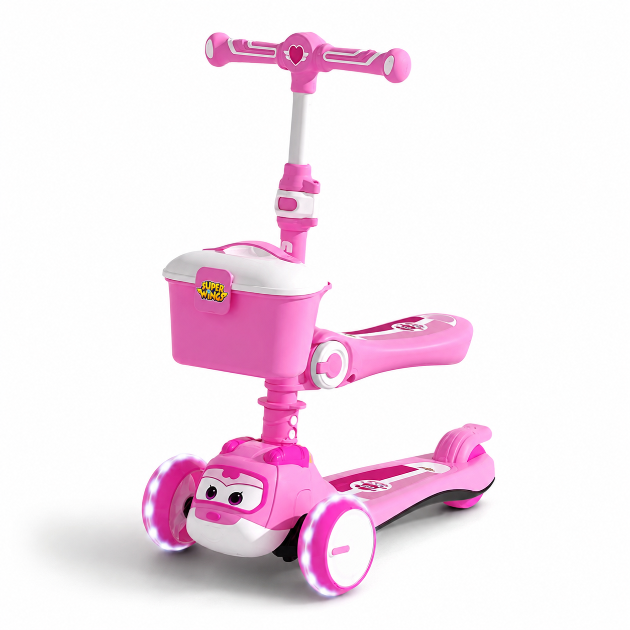 Super Wings Scooter Geek 超級飛俠兒童滑板車 2合1 帶座位可拆可摺 3D閃光輪  正版 香港現貨 S1621 Q2