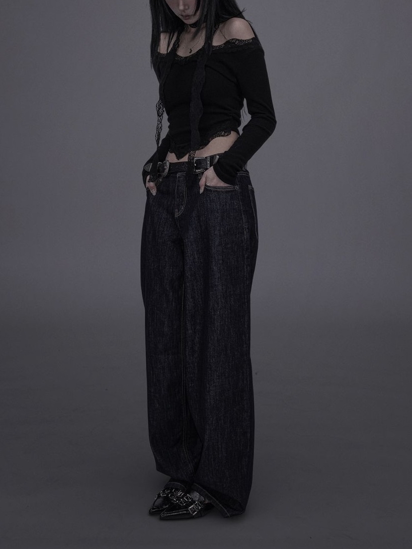 Lace V-Neck Top and Scarf Set