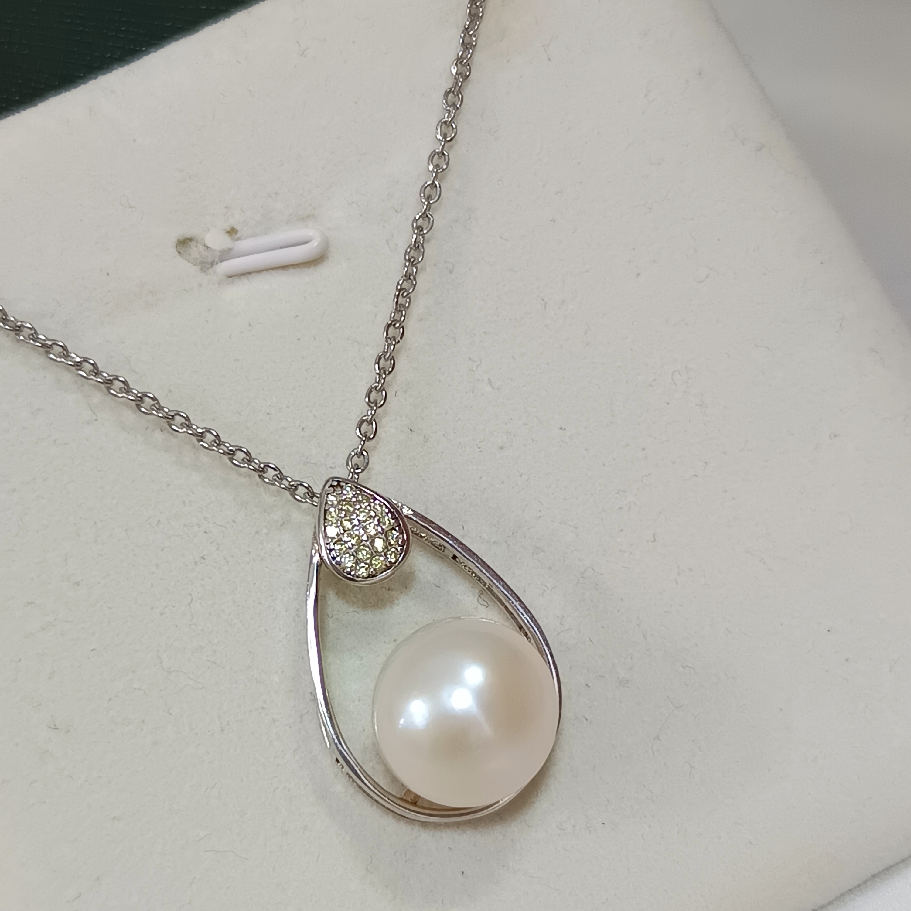 🎉99特價品🎉厚圓愛迪生白珍珠925銀簡約吊墜套鍊