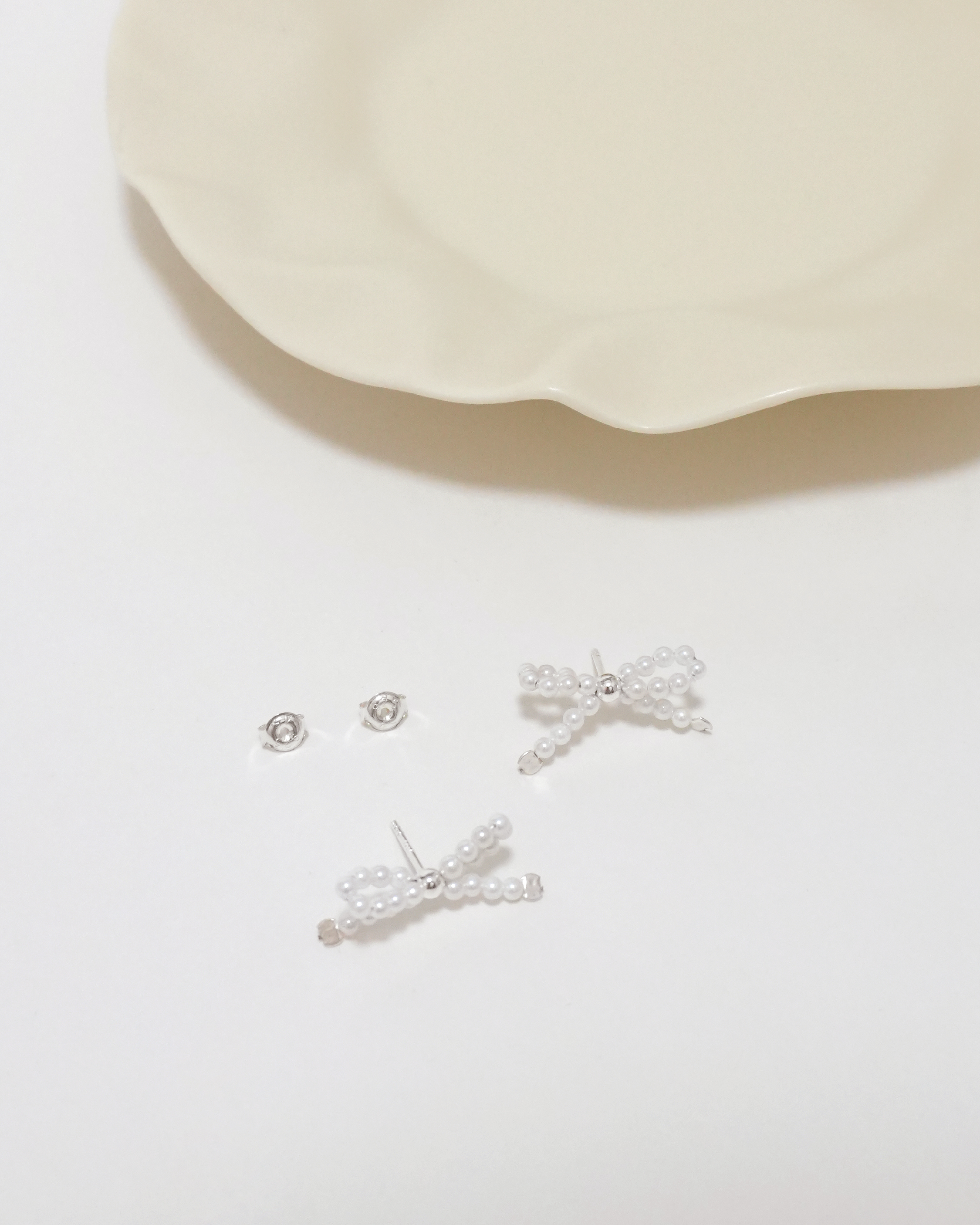 Handmade Bead Bow Earrings