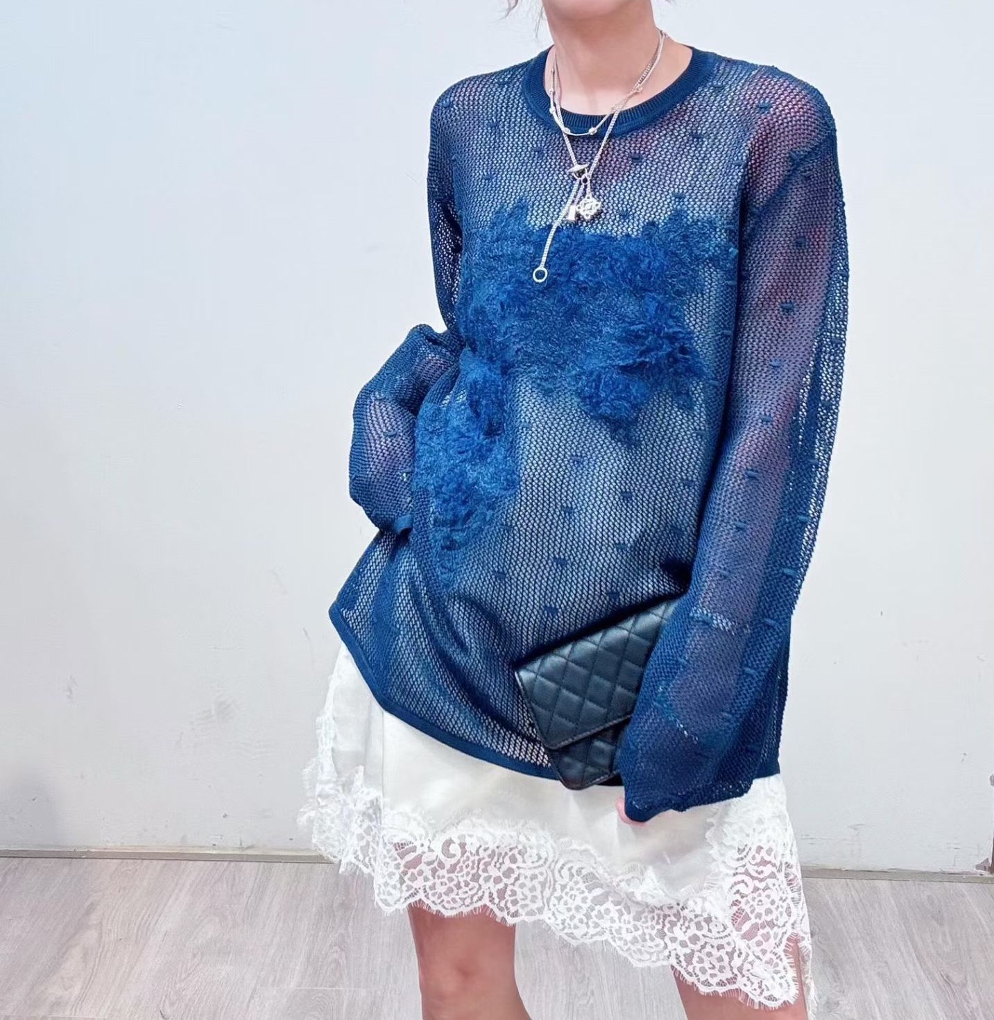 立體車花薄網網Top