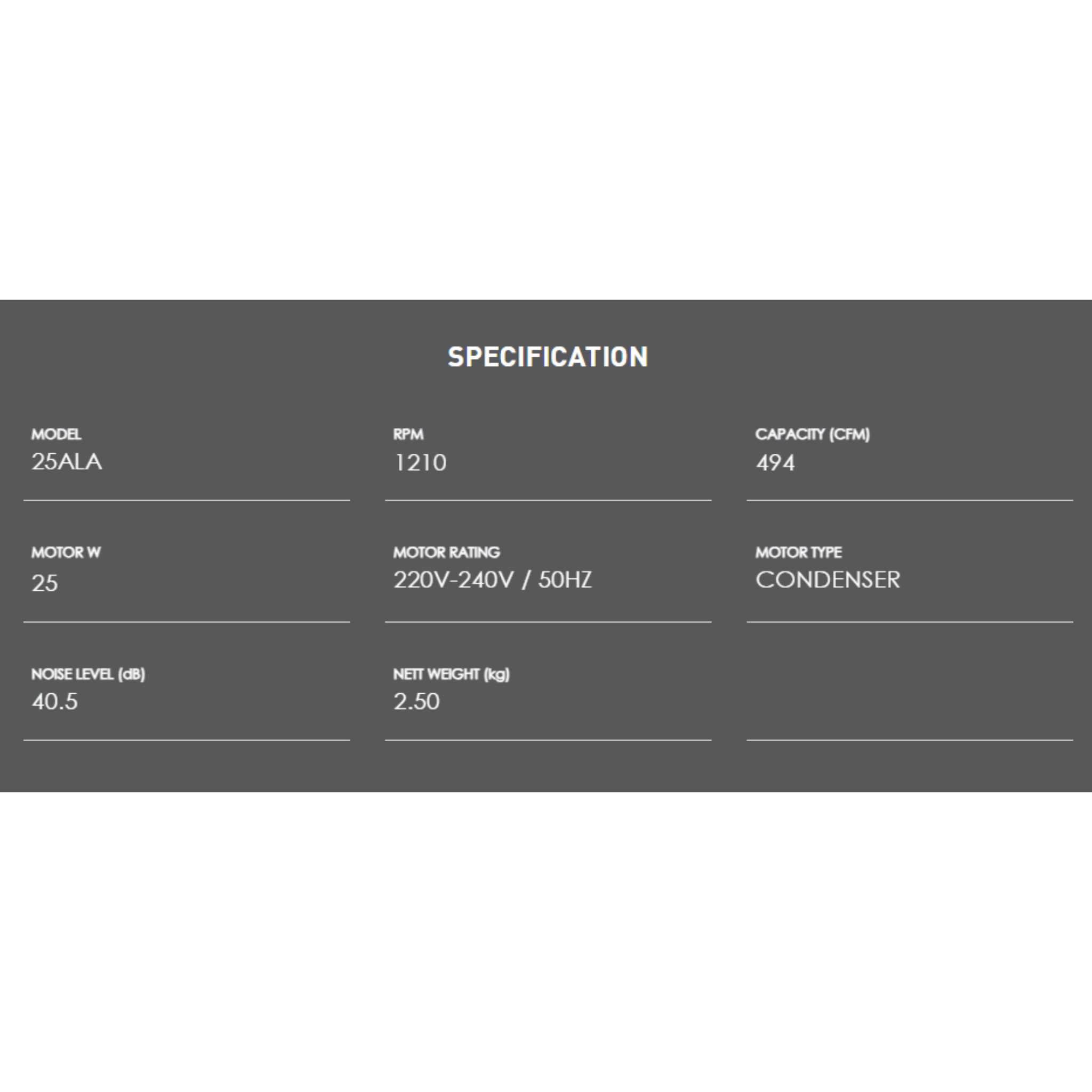 KDK 10" Wall Ventilating Fan (25ALA)