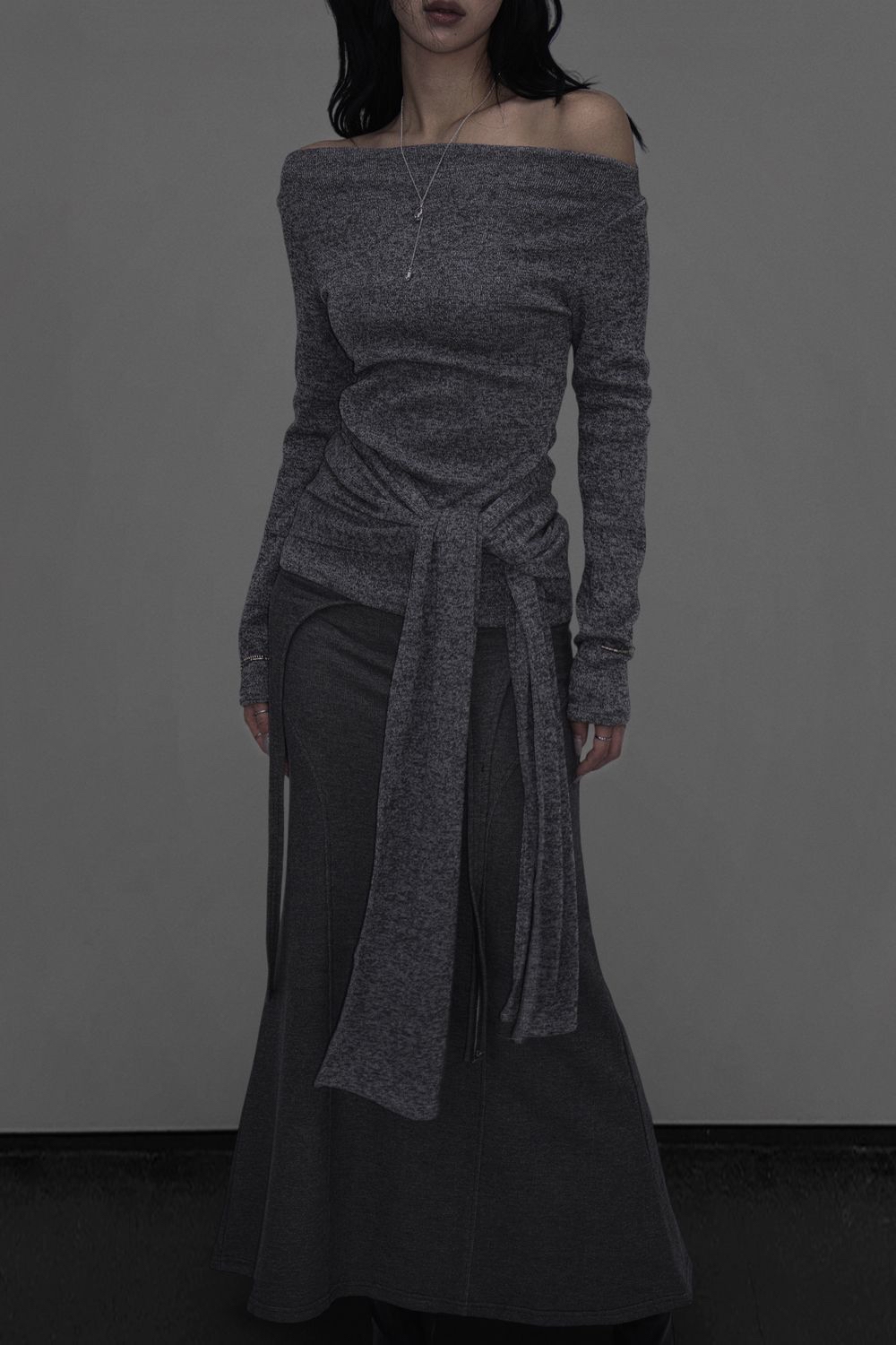 Off-Shoulder Tie-Waist Top