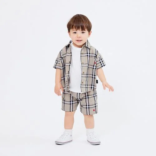 🇯🇵預訂 日本直送🇯🇵Polo Baby標誌刺繡格紋口袋短袖恤衫