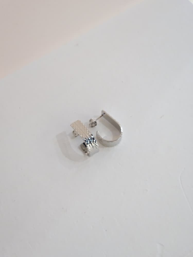 Hammered Huggie Hoops Stud Earrings