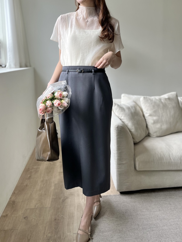 Airy Sheer Crinkle Top (Ivory)