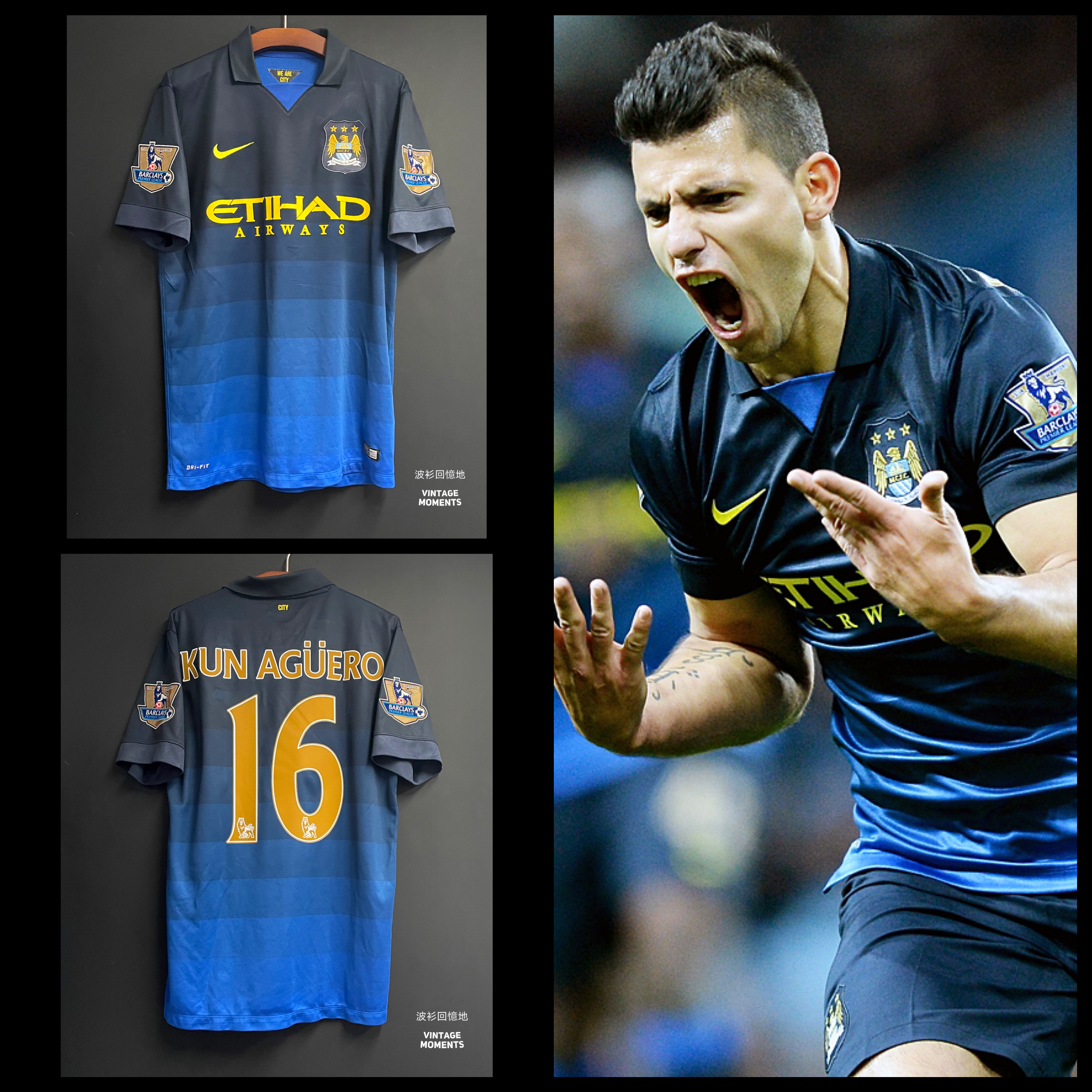 曼城14/15客場 阿古路 MANCHESTER CITY AWAY AGUERO 