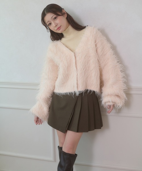 毛絨絨淨色外套