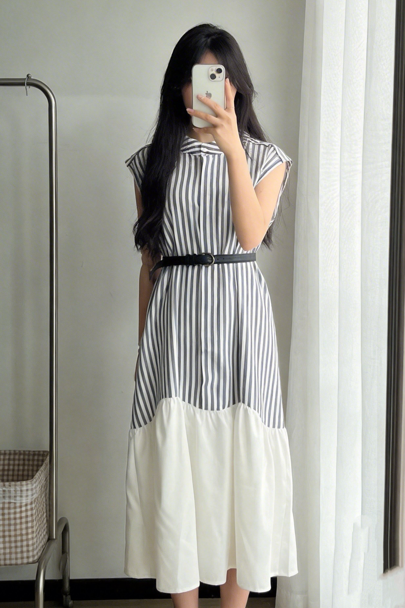 D2331 Cape Sleeve Stripe Dress - 4 Colors