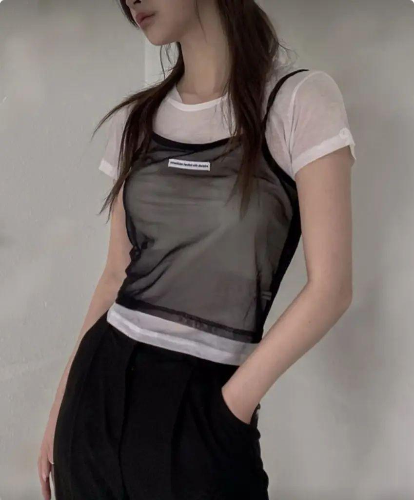 蕾絲疊穿外搭背心 KR1007