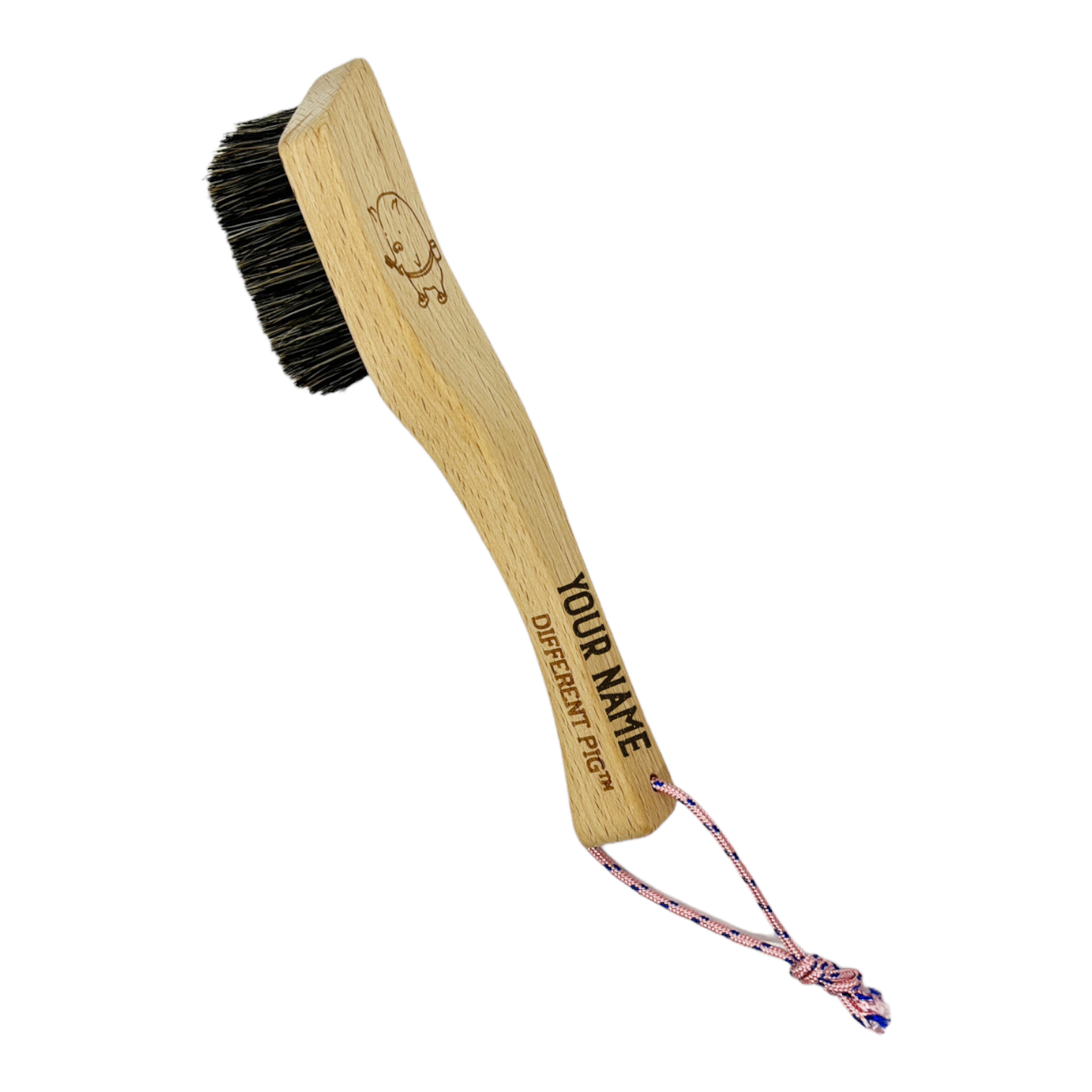 【來字刻名】𝗗𝗜𝗙𝗙𝗘𝗥𝗘𝗡𝗧 𝗣𝗜𝗚™ OG brush with name carving 刻名大豬掃連掛繩